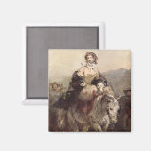 Aimant Jeune femme à cheval (Recto/Verso)