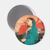 Aimant Jeune femme avec Ibis Fine Art par Edgar Degas (Recto/Verso)