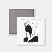 Aimant Jeune Femme Ou Vieille Dame ? (Illusion optique) (Recto/Verso)