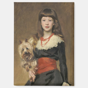 Aimant Jeune fille au chien de Sargent Portrait de Beatri