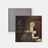 Aimant Jeune fille au travail (Recto/Verso)