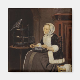 Aimant Jeune fille au travail
