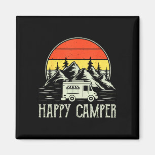Aimant Jeune garçon tout heureux en camping-car vintage d