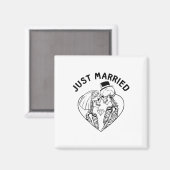 Aimant Jeune mariée marié squelette couple Halloween (Recto/Verso)