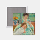 Aimant Jeune mère coudre | Mary Cassatt (Recto/Verso)