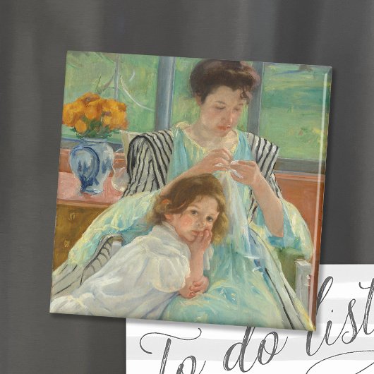 Aimant Jeune mère coudre | Mary Cassatt
