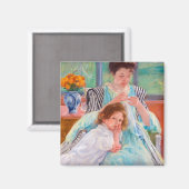 Aimant Jeune mère coudre, Mary Cassatt (Recto/Verso)