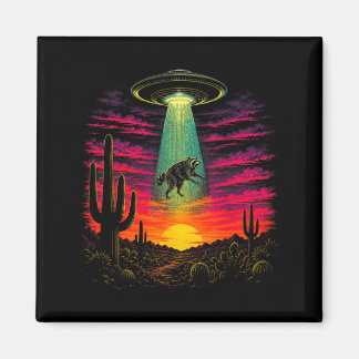 Aimant Jimothy Mème Raton Laveur Enlèvement Ufo Rétro Drô