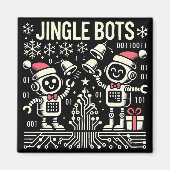 Aimant Jingle Bots Festive Robots de vacances avec chapea (Devant)