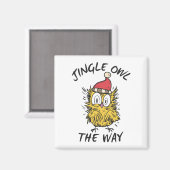 Aimant Jingle Owl en chemin Funny Père Noël Owl (Recto/Verso)