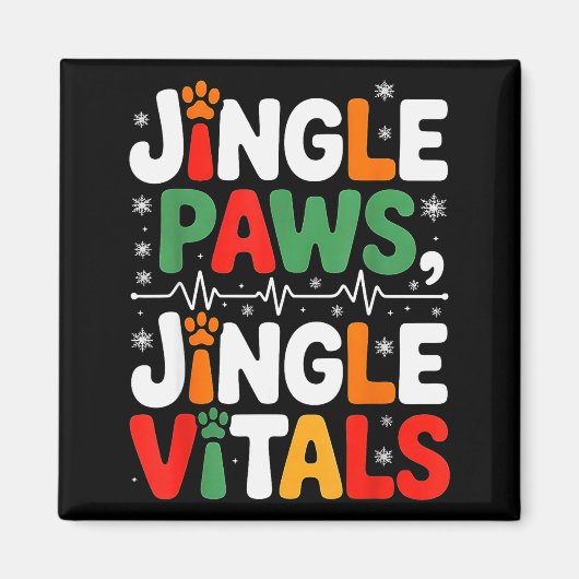 Aimant Jingle Paws Jingle Vitals Funny Vet Nurse Xmas (Devant)