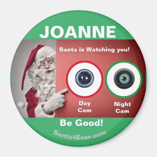 Aimant JOANNE Père Noël vous regarde ! Jour et nuit (Devant)