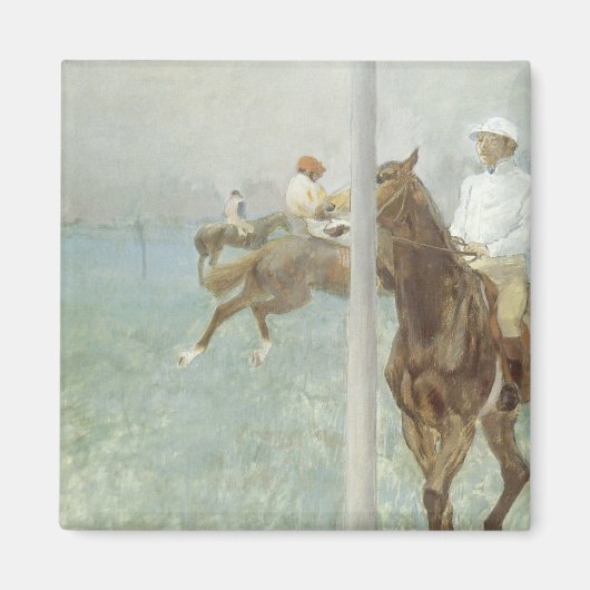 Aimant Jockeys avant la course par Edgar Degas (Devant)