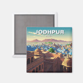 Aimant Jodhpur Inde Maisons bleues (Recto/Verso)