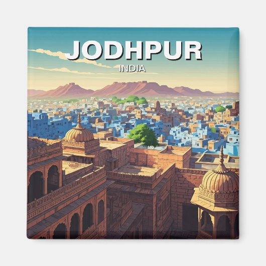 Aimant Jodhpur Inde Maisons bleues (Devant)