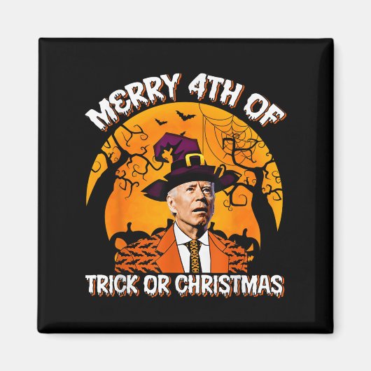 Aimant Joe Biden Merry 4th Of Halloween Trick Or Treat Ch (Devant)