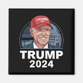 Aimant Joe biden Portant un Casquette Trump (Devant)