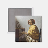 Aimant Johannes Vermeer - Jeune femme assise à Virginal (Recto/Verso)