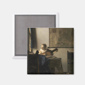 Aimant Johannes Vermeer - Jeune femme avec un trait (Recto/Verso)