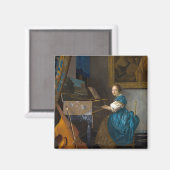 Aimant Johannes Vermeer - Lady assise à une virginale (Recto/Verso)