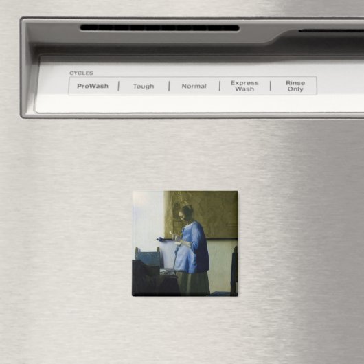 Aimant Johannes Vermeer - Une femme en bleu lisant une le (In Situ (Lave-vaisselle))