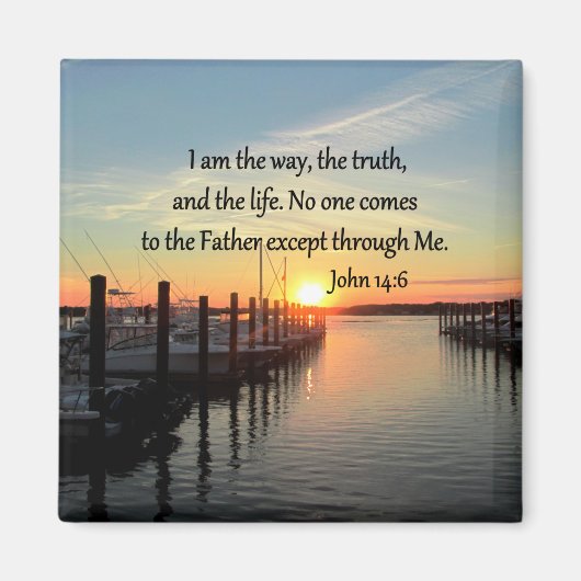 AIMANT JOHN 14:6 DESIGN PHOTO SUNSET (Devant)
