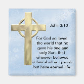 Aimant John 3:16 (bleu) (Devant)