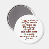 Aimant John 3:16 Espagnol (Recto/Verso)