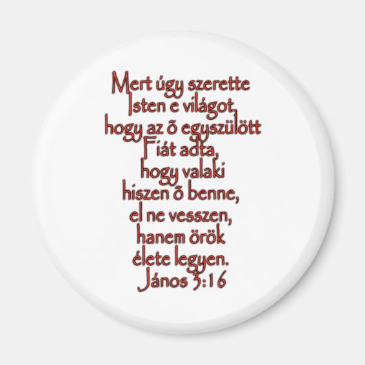 Aimant John 3:16 Hongrois (Devant)