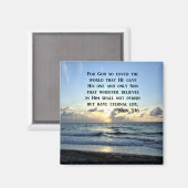 AIMANT JOHN 3:16 PHOTO DE LA SCRIPTURE DES SKIES BLEUS (Recto/Verso)