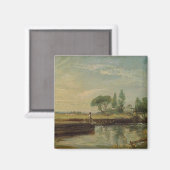 Aimant John Constable | A Barge below Flatford Lock, c.18 (Recto/Verso)