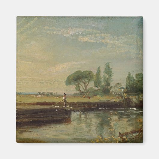 Aimant John Constable | A Barge below Flatford Lock, c.18 (Devant)