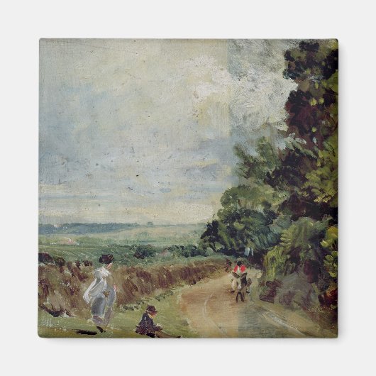 Aimant John Constable | Une route de campagne avec arbres (Devant)
