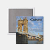 Aimant John Roebling Bridge Cincinnati Magnat photo (Recto/Verso)