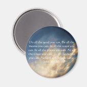 Aimant John Wesley Citation Vivante Avec Ciel Bleu Nuages (Recto/Verso)