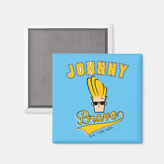 Aimant Johnny Bravo Collegiate Graphic (Recto/Verso)