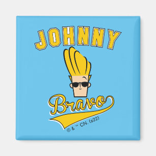Aimant Johnny Bravo Collegiate Graphic