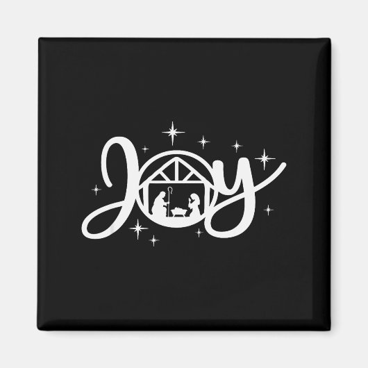 Aimant Joie de Noël chrétienne Jésus Scène de la Nativité (Devant)