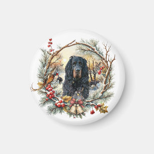 Aimant Joie de Noël du Setter Gordon – Art canin saisonni