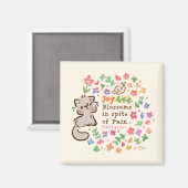 Aimant Joie fleurit malgré la douleur - Pebble le chaton (Recto/Verso)