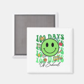 Aimant Joli 100 jours d'école professeur vert visage sour (Recto/Verso)