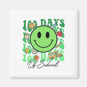 Aimant Joli 100 jours d'école professeur vert visage sour