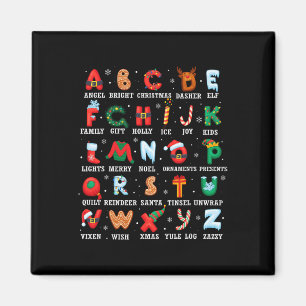 Aimant Joli Alphabet de Noël Kindergarten Thé préscolaire