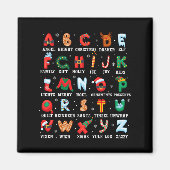 Aimant Joli Alphabet de Noël Kindergarten Thé préscolaire (Devant)