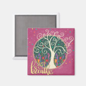 Aimant Joli Arbre Violet Juste Respirer L'Inspiribilité (Recto/Verso)