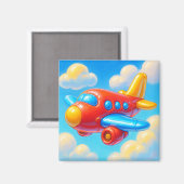Aimant Joli avion de dessin animé (Recto/Verso)
