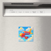 Aimant Joli avion de dessin animé (In Situ (Lave-vaisselle))