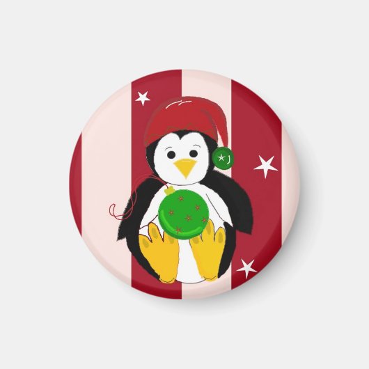 Aimant Joli bébé manchot de Noël (Devant)