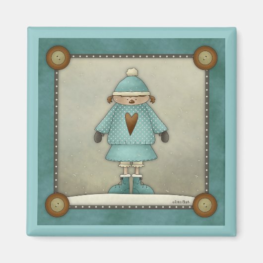 Aimant Joli bébé neige de Noël (Devant)