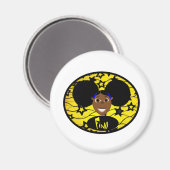 Aimant Joli Black Cartoon Girl Fino (Recto/Verso)